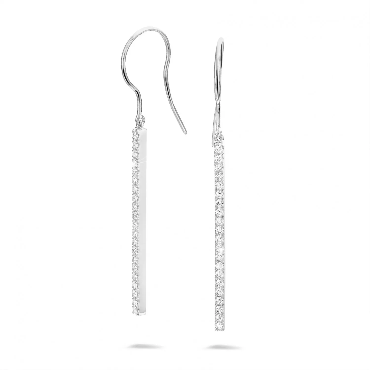 0.35 quilates pendientes diamantes de barras en platino 