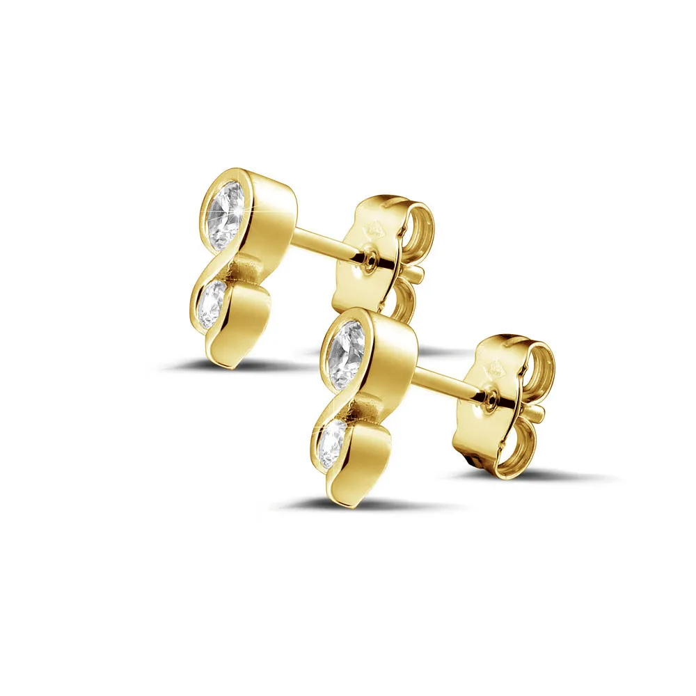 0.44 quilates pendientes diamantes en oro amarillo 