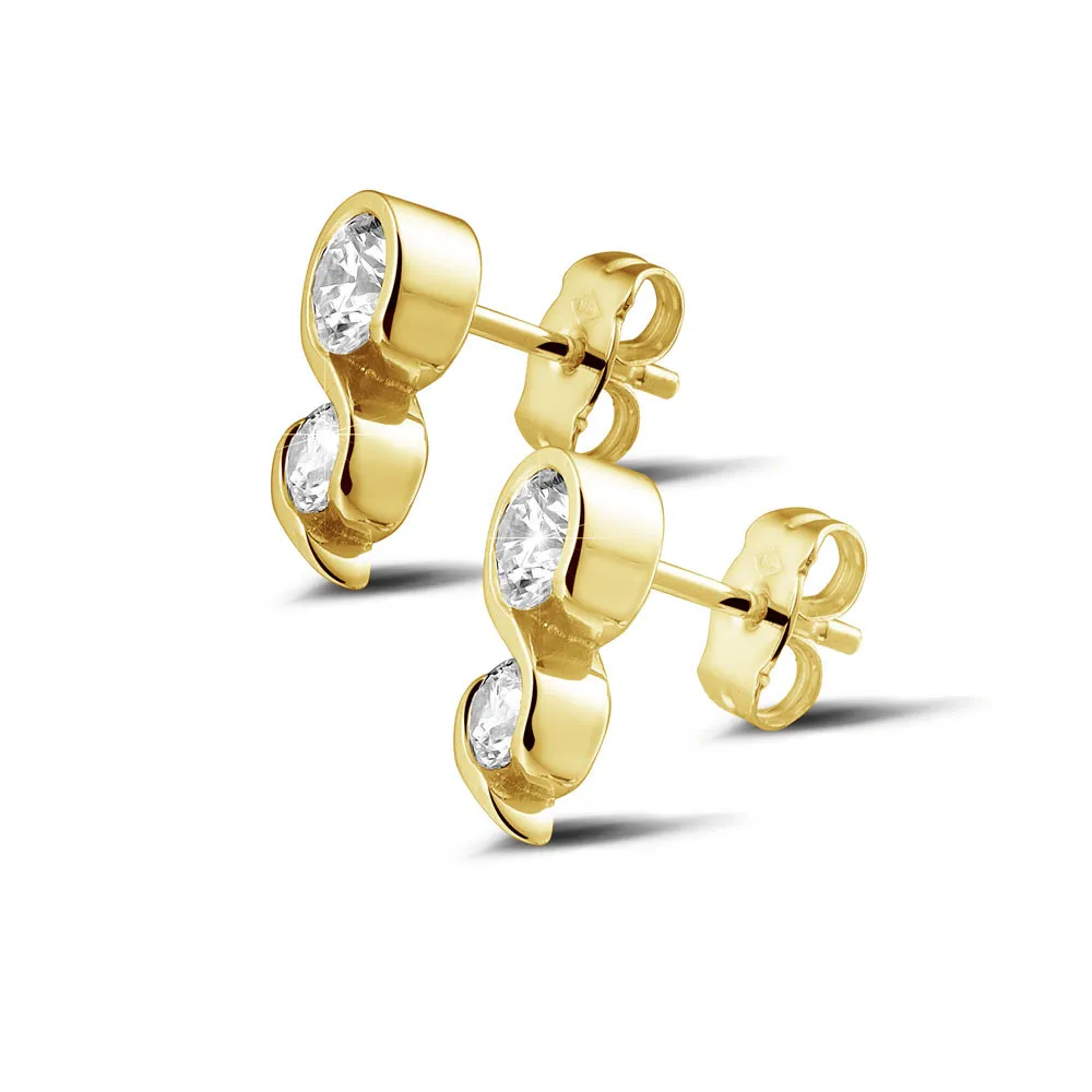1.00 quilates pendientes diamantes en oro amarillo 
