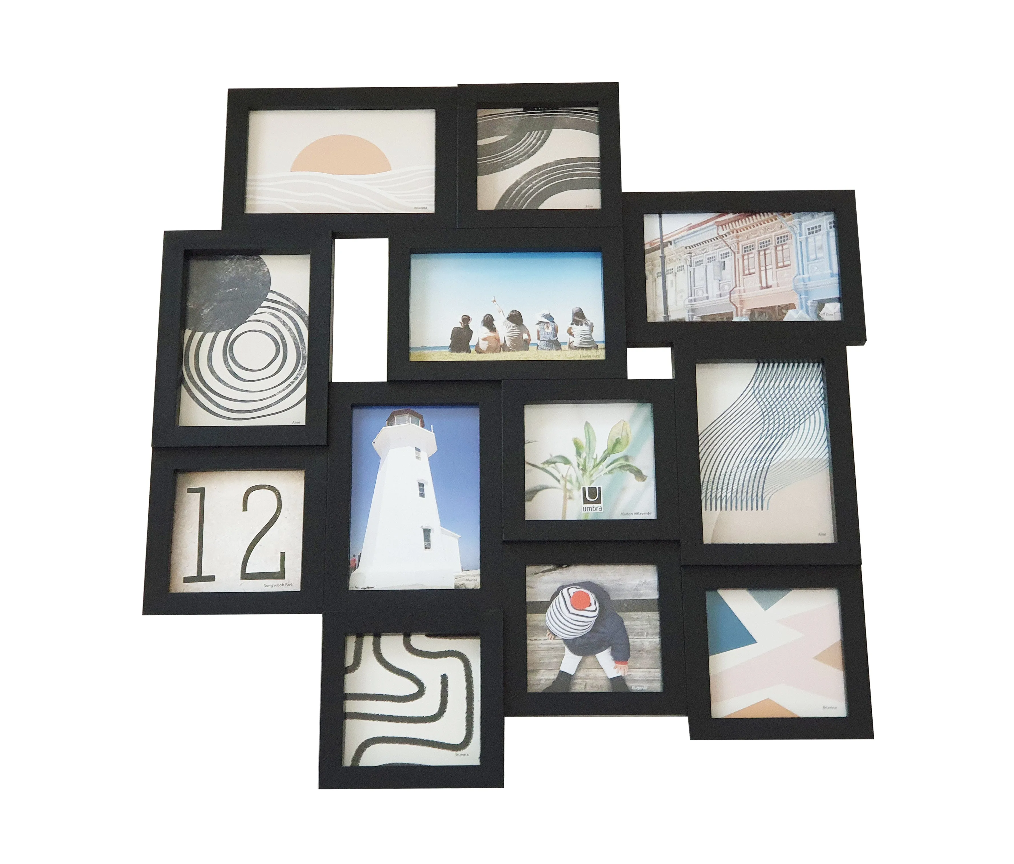 12 PICTURES PHOTO DISPLAY BLACK