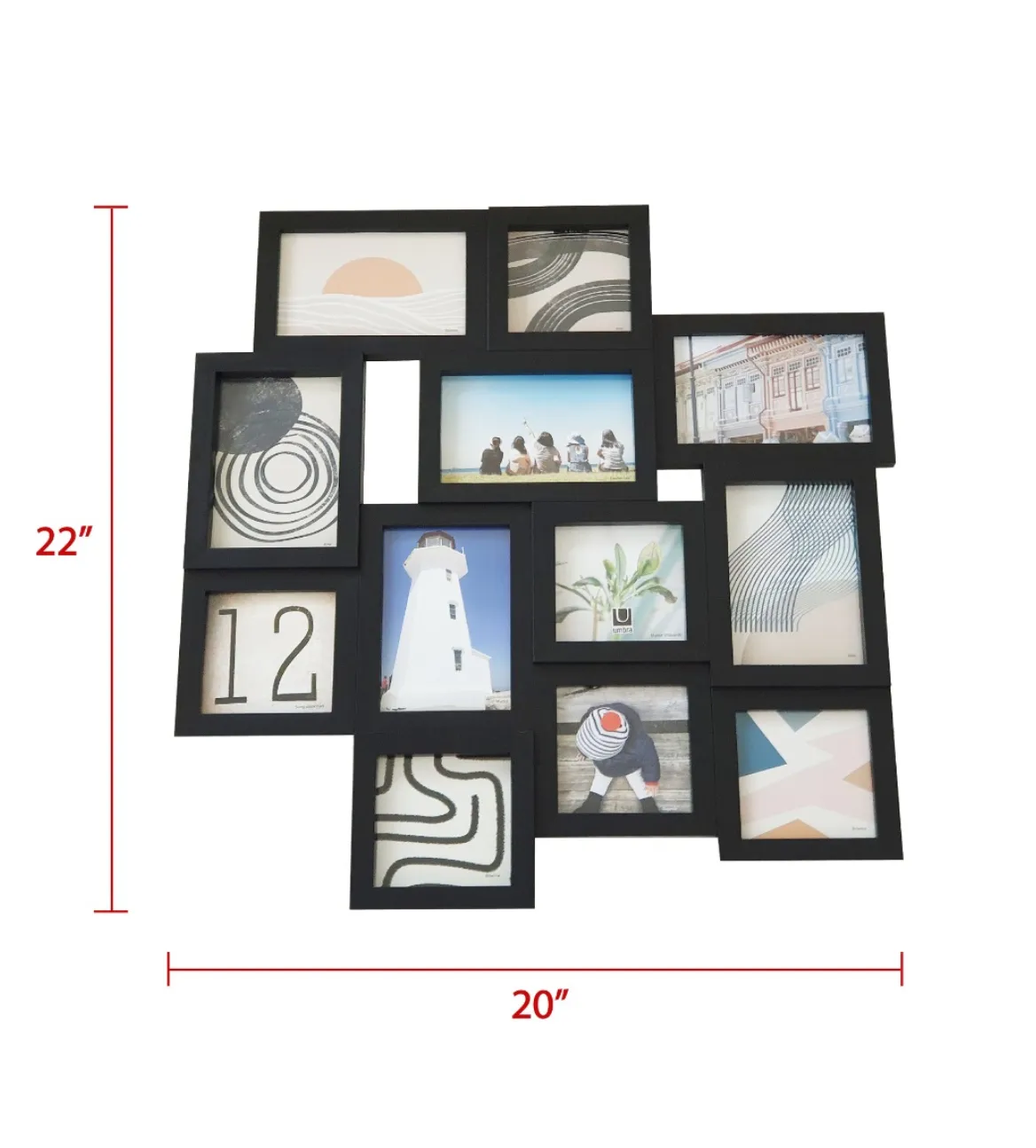 12 PICTURES PHOTO DISPLAY BLACK
