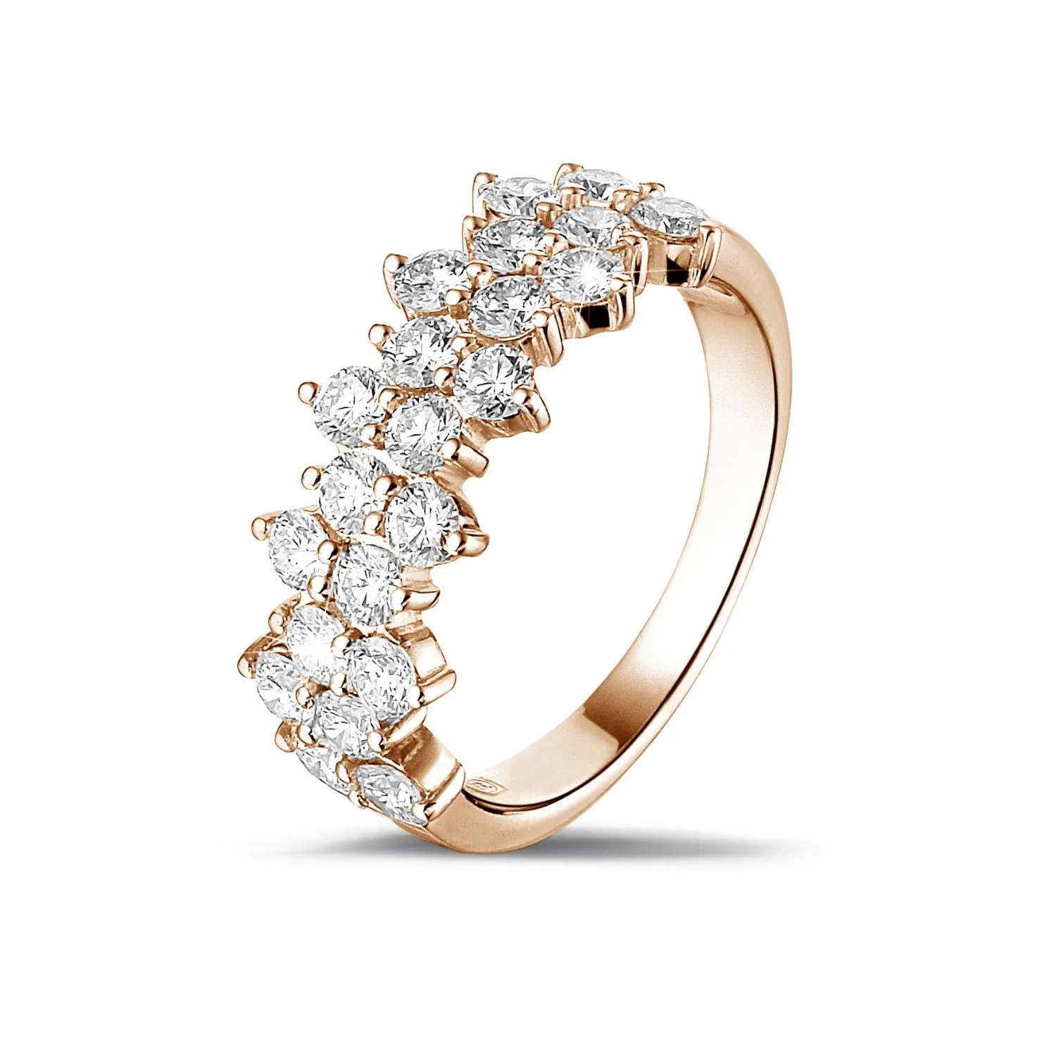 1.20 quilates alianza en oro rosa con diamantes redondos 