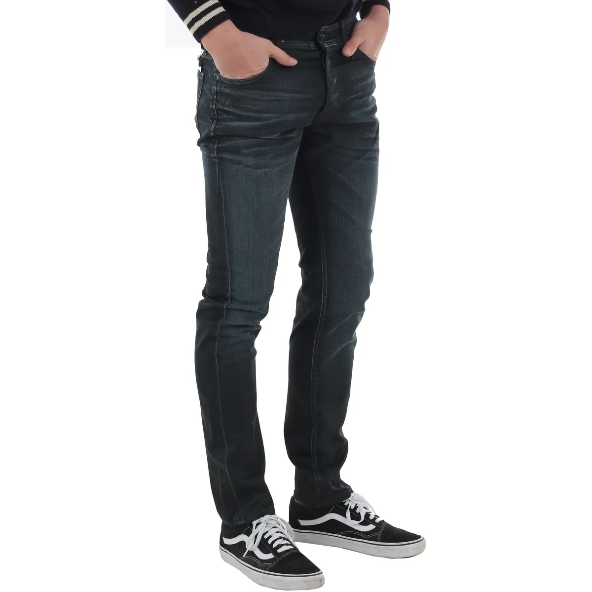 12166584 JJIGLENN JJORIGINAL JOS 123 ESP INDIGO KNIT