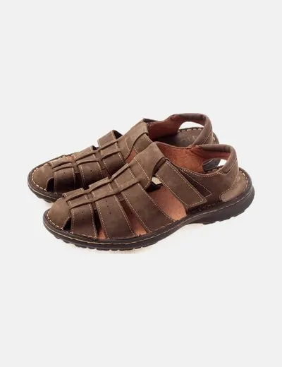 48Hours Sandalia marrón velcro