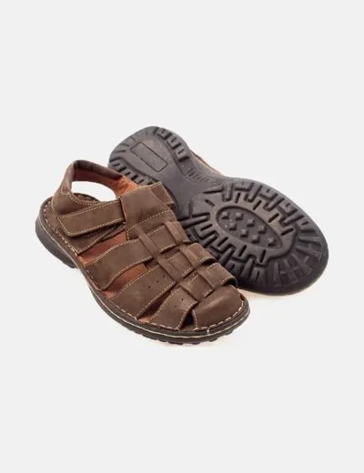 48Hours Sandalia marrón velcro