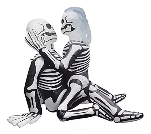5.5 FT Halloween Inflatable Outdoor Skeleton Couple Lovers