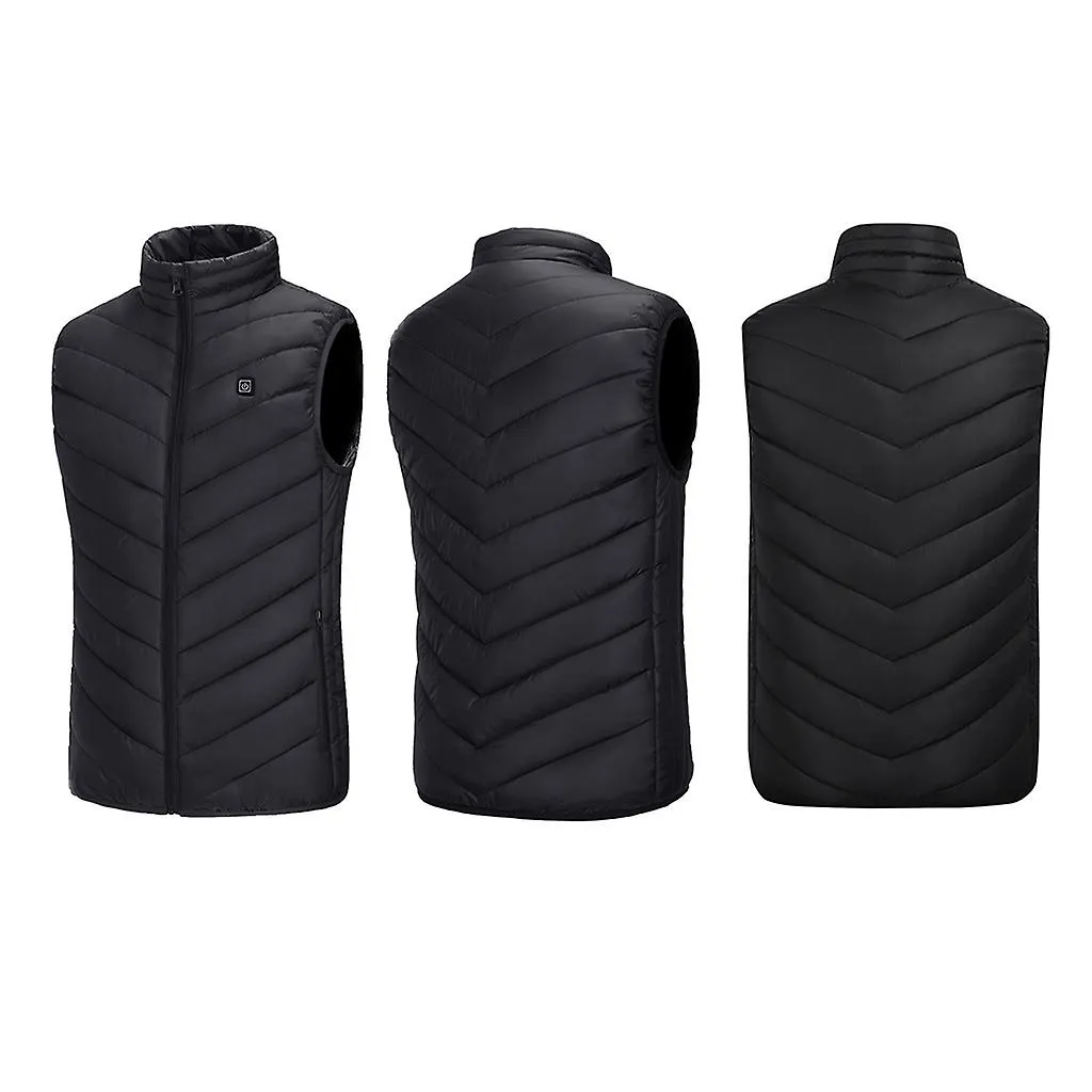  6 Areas Men Winter Electric Heated Vest Stand Collar Usb Heating Sleeveless Zipper For Jacket Outdoor Fishing Hunting Thermal W