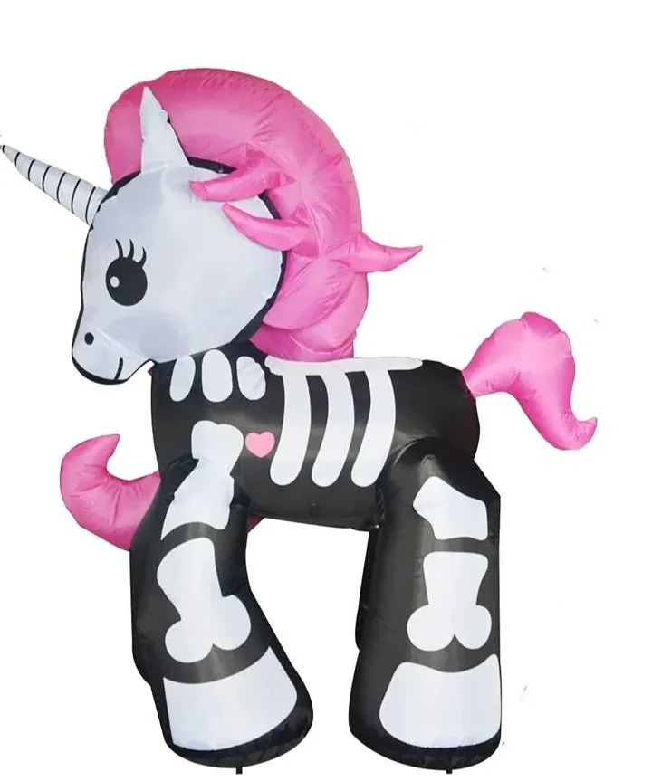6FT Height Halloween Inflatables Outdoor Skeleton Unicorn