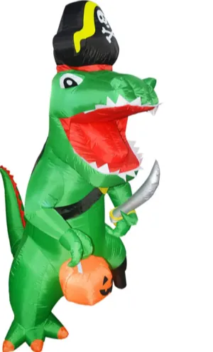 7 FT Tall Halloween Inflatables Outdoor Pirate Dinosaur