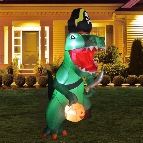 7 FT Tall Halloween Inflatables Outdoor Pirate Dinosaur