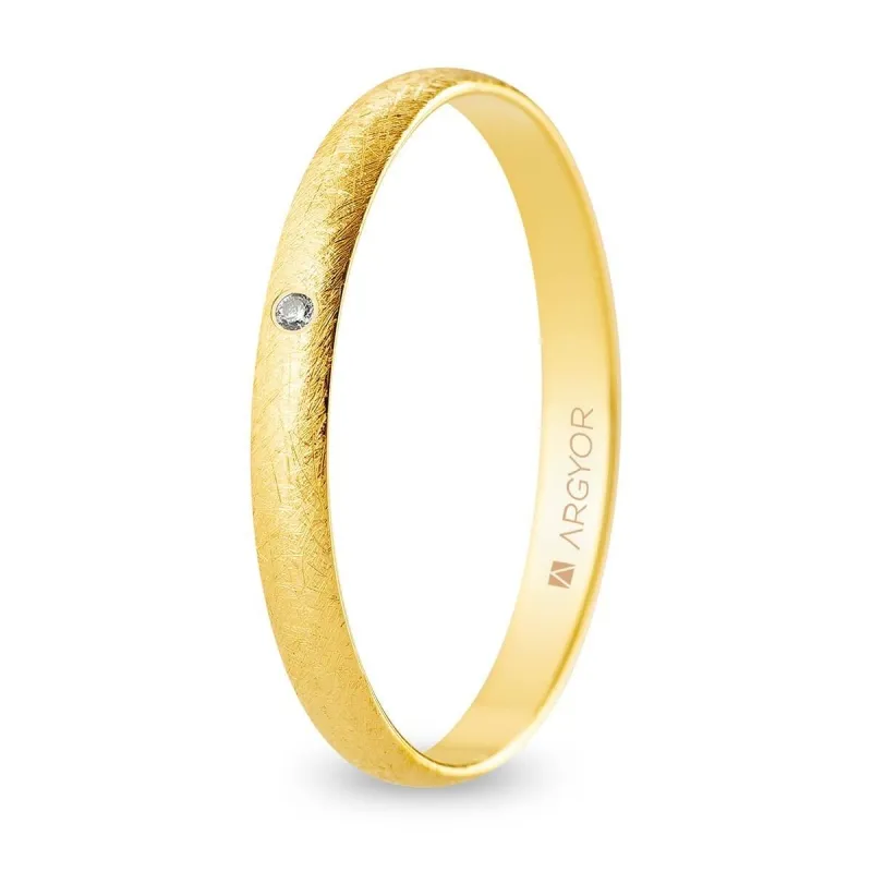 Alianza "Argyor" Diamante/Hielo Oro 18k 2.5mm (A25RH1D)