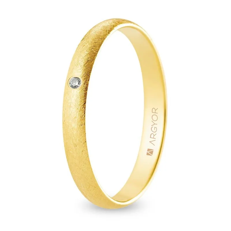 Alianza "Argyor" Diamante/Hielo Oro 18k 3mm (A30CH1D)
