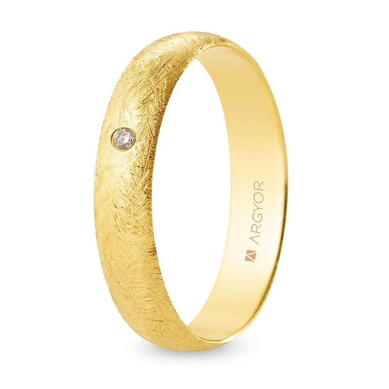 Alianza "Argyor" Diamante/Hielo Oro 18k 4.5mm (A45CH1D)
