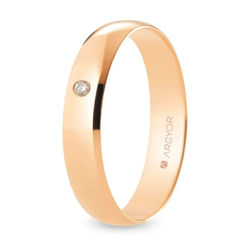 Alianza "Argyor" Diamante/Pulida Oro 18k 4.5mm (R45CP1D)