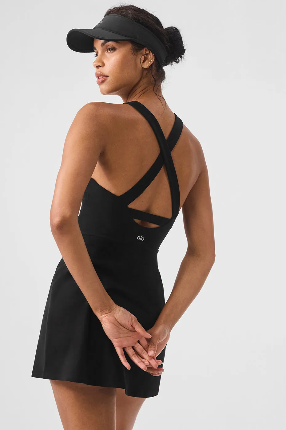 ALOSOFT BACKSPIN DRESS  BLACK