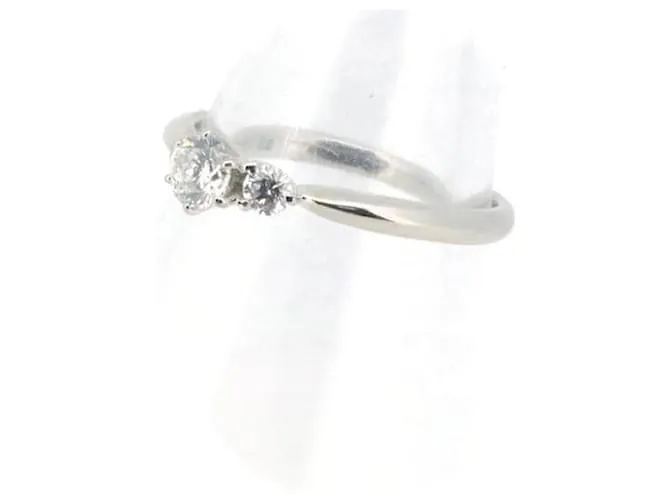 & Other Stories Anillo de diamante de platino PT900 0.29ct 0.15ct Tamaño 13 en excelente estado 