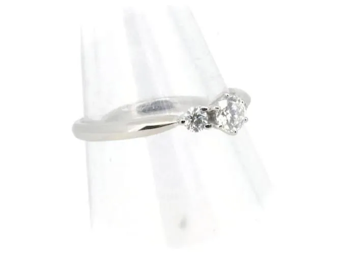 & Other Stories Anillo de diamante de platino PT900 0.29ct 0.15ct Tamaño 13 en excelente estado 