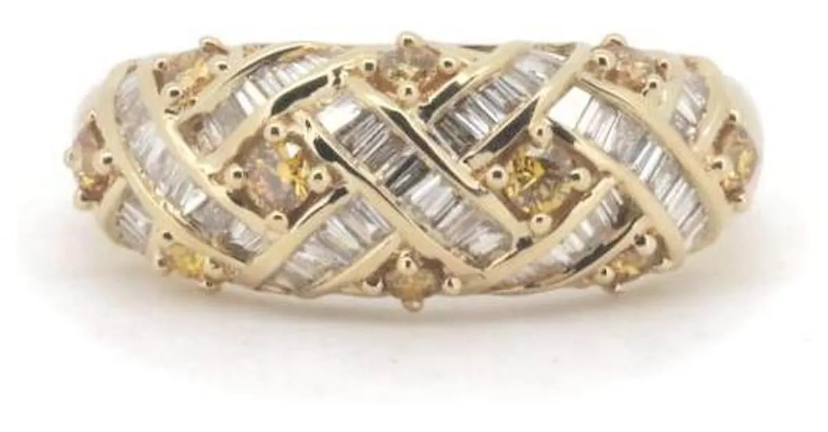 & Other Stories Anillo de diamante K18YG de segunda mano 0.35ct 0.05ct Tamaño 15 en excelente estado Dorado 
