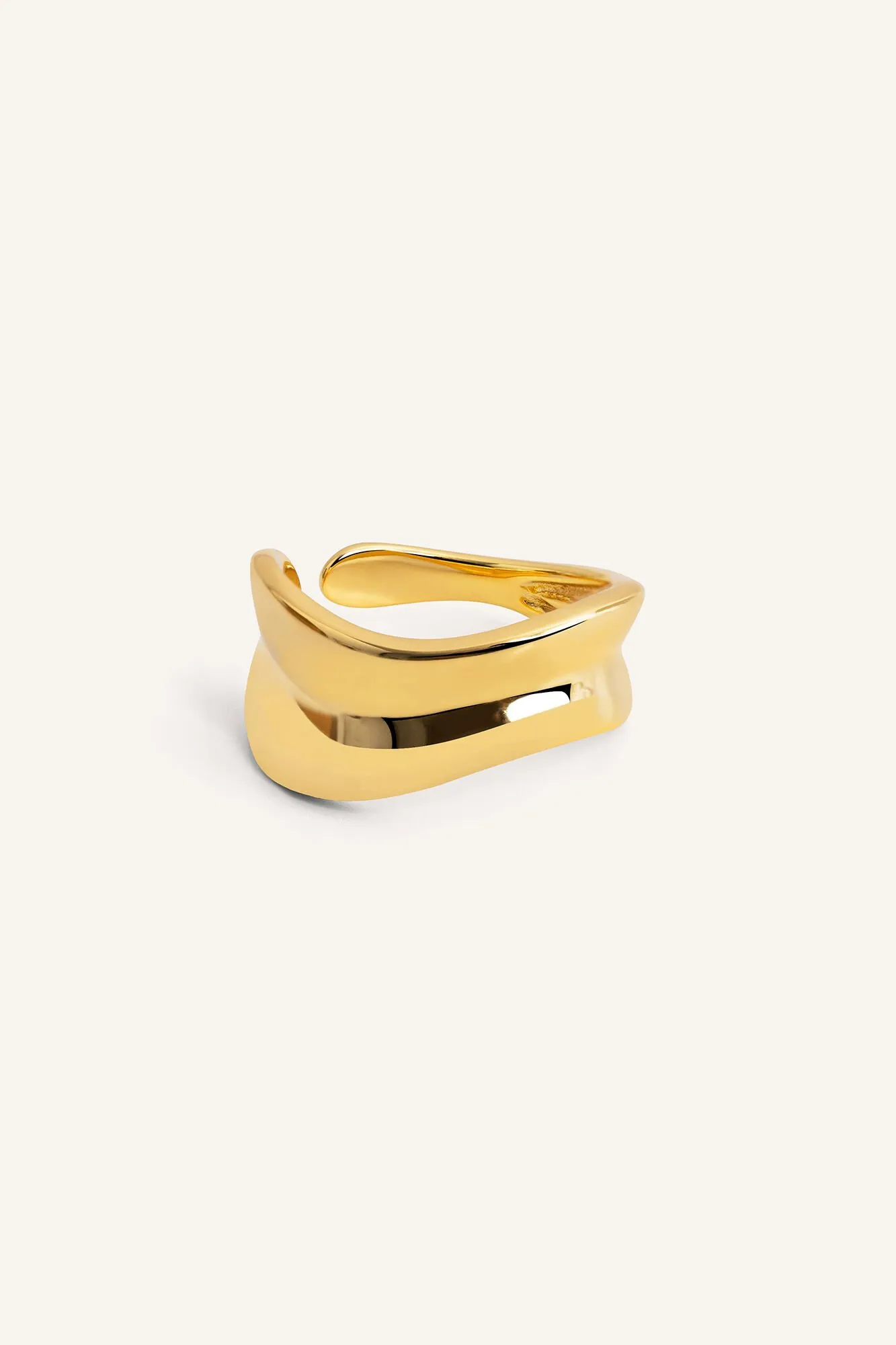 Anillo Aire Plata Baño Oro