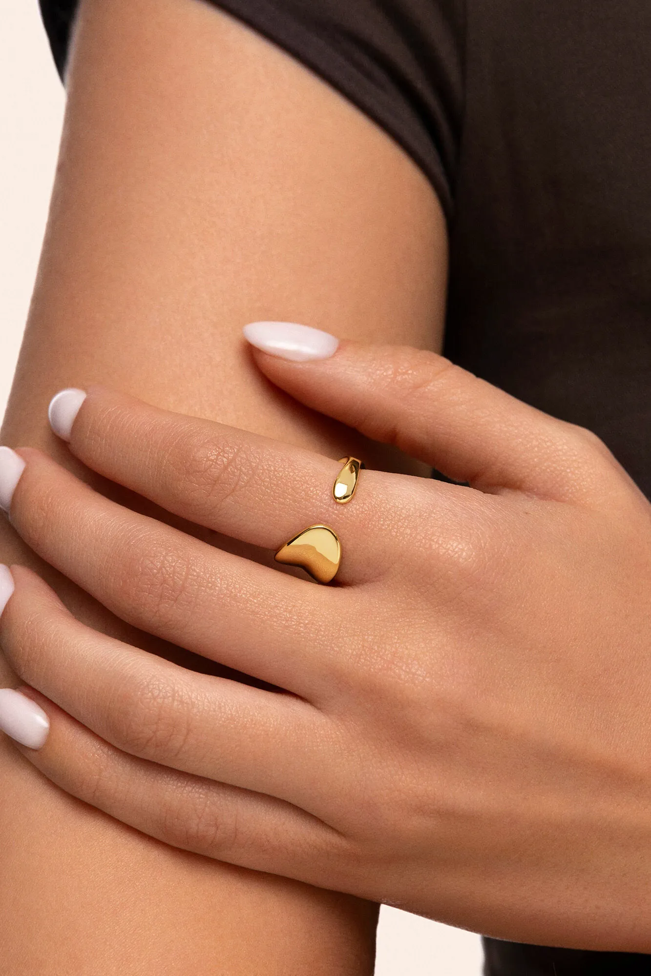 Anillo Aire Plata Baño Oro