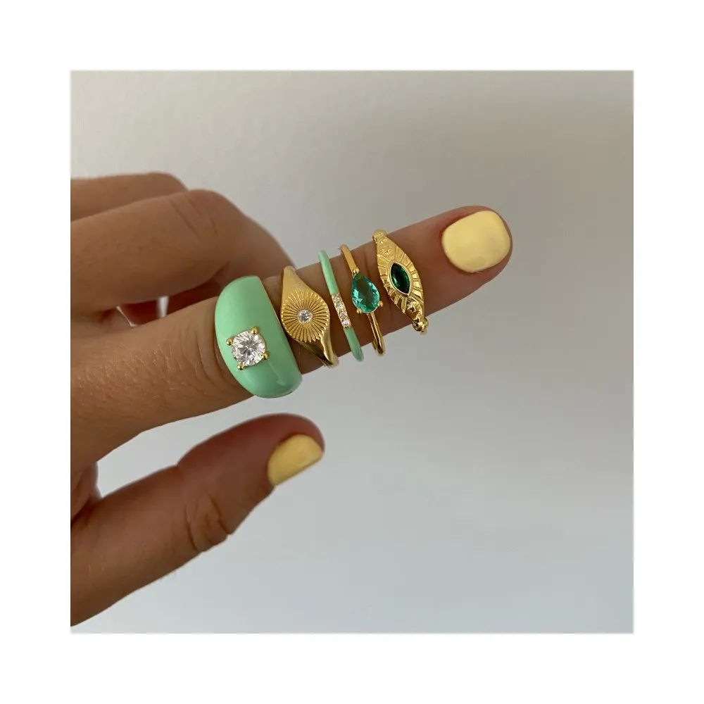 Anillo Anahí Verde Oro