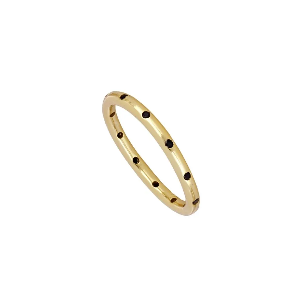 Anillo Aroa Negro Oro