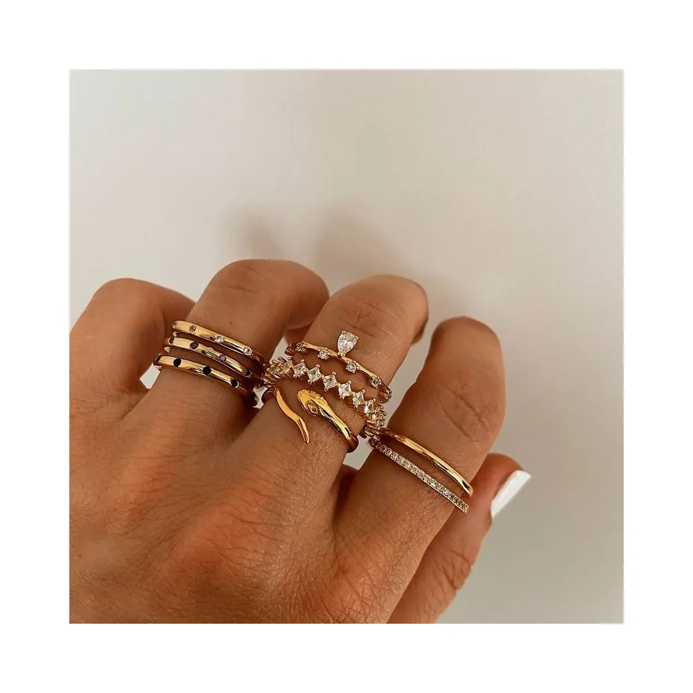 Anillo Aroa Negro Oro