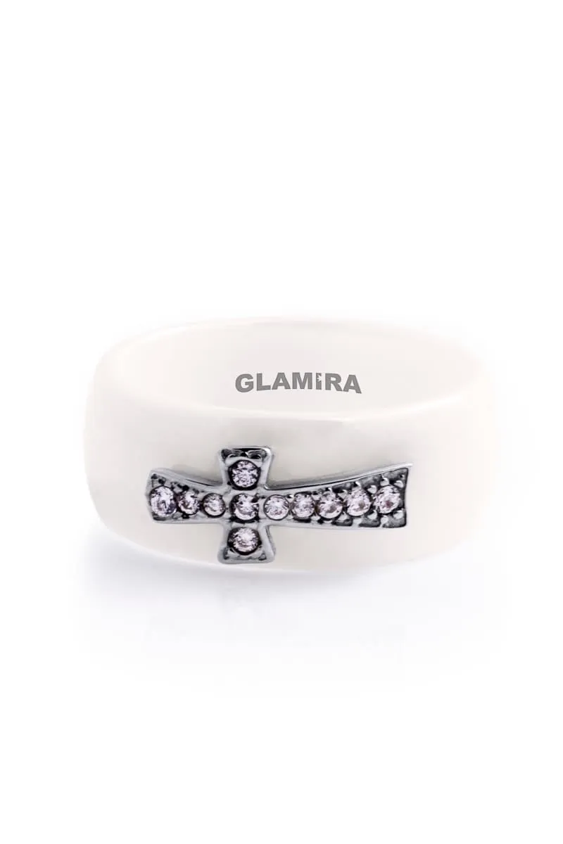 Anillo Boda Mujer Ceramic Cross