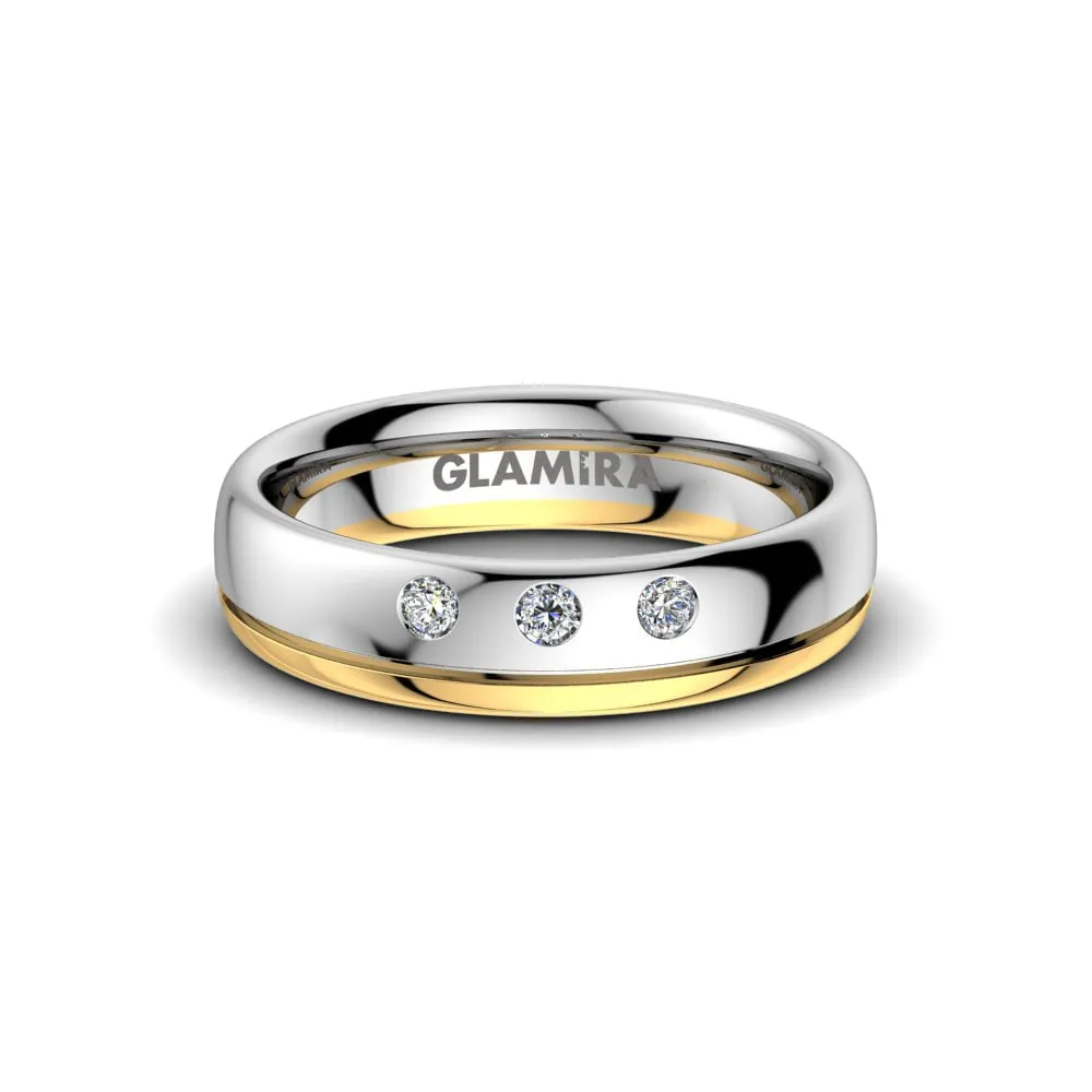 Anillo Boda Mujer Natural Glitter 5 mm