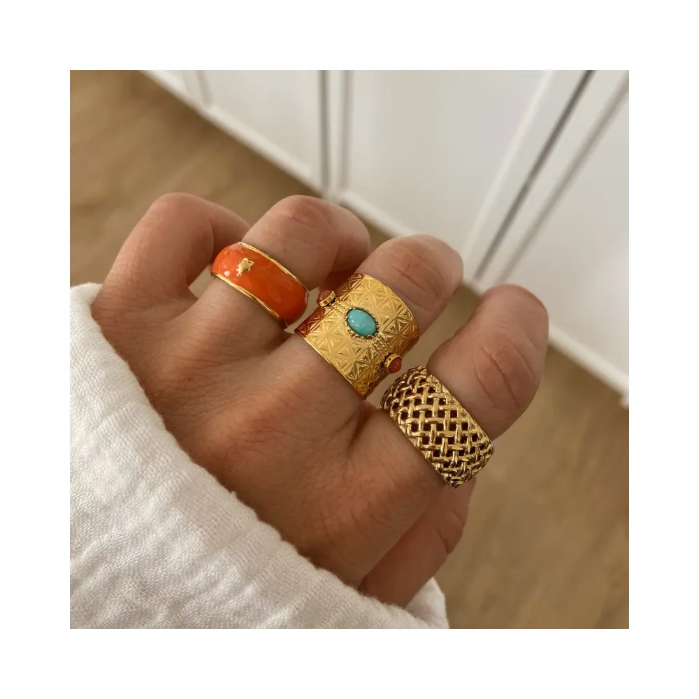 Anillo Borneo Naranja Oro