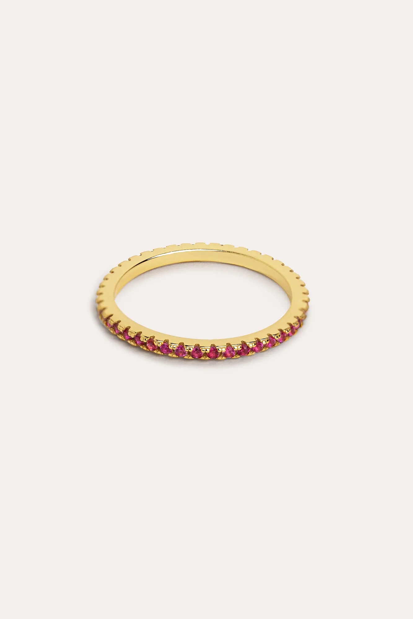 Anillo Cleo Raspberry Plata Baño Oro