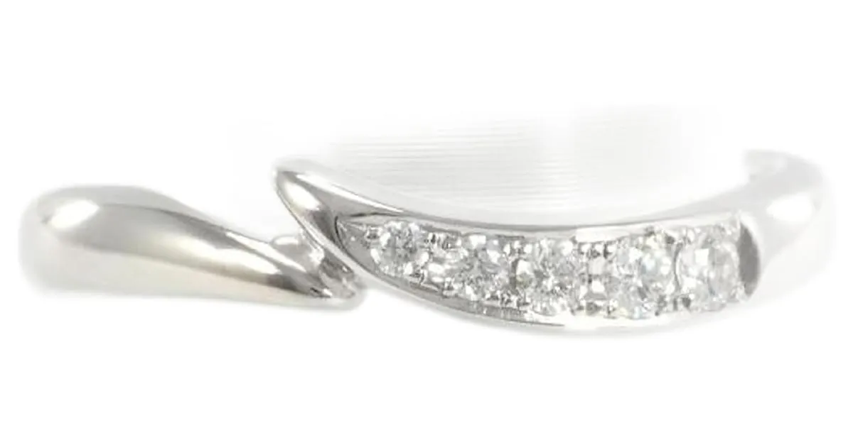 Anillo de diamante de platino Tasaki PT1000 tamaño 8 en excelente estado Plata 