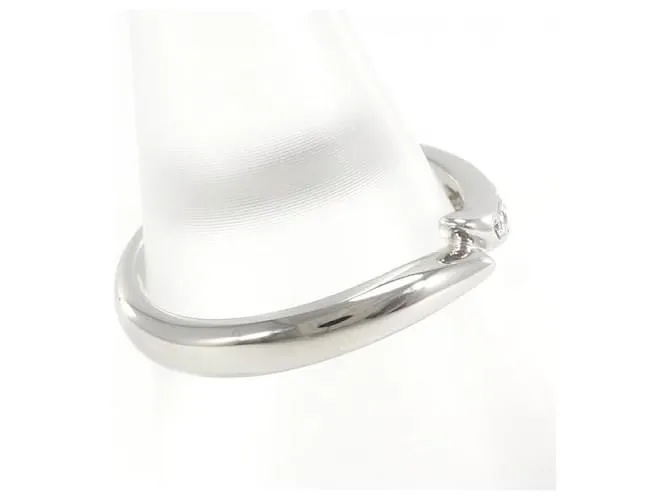 Anillo de diamante de platino Tasaki PT1000 tamaño 8 en excelente estado Plata 