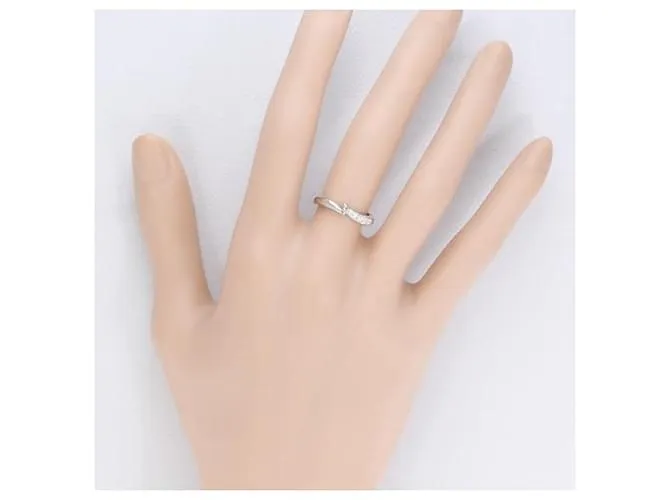 Anillo de diamante de platino Tasaki PT1000 tamaño 8 en excelente estado Plata 