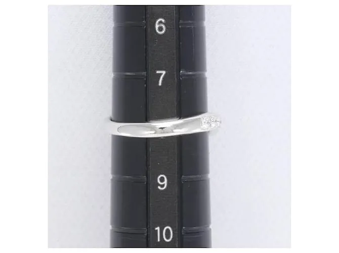 Anillo de diamante de platino Tasaki PT1000 tamaño 8 en excelente estado Plata 