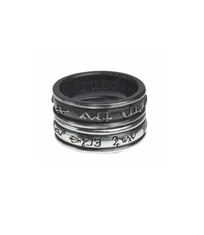 Anillo Demonio negro y Ángel blanco Demon black & angel white  Alchemy R212