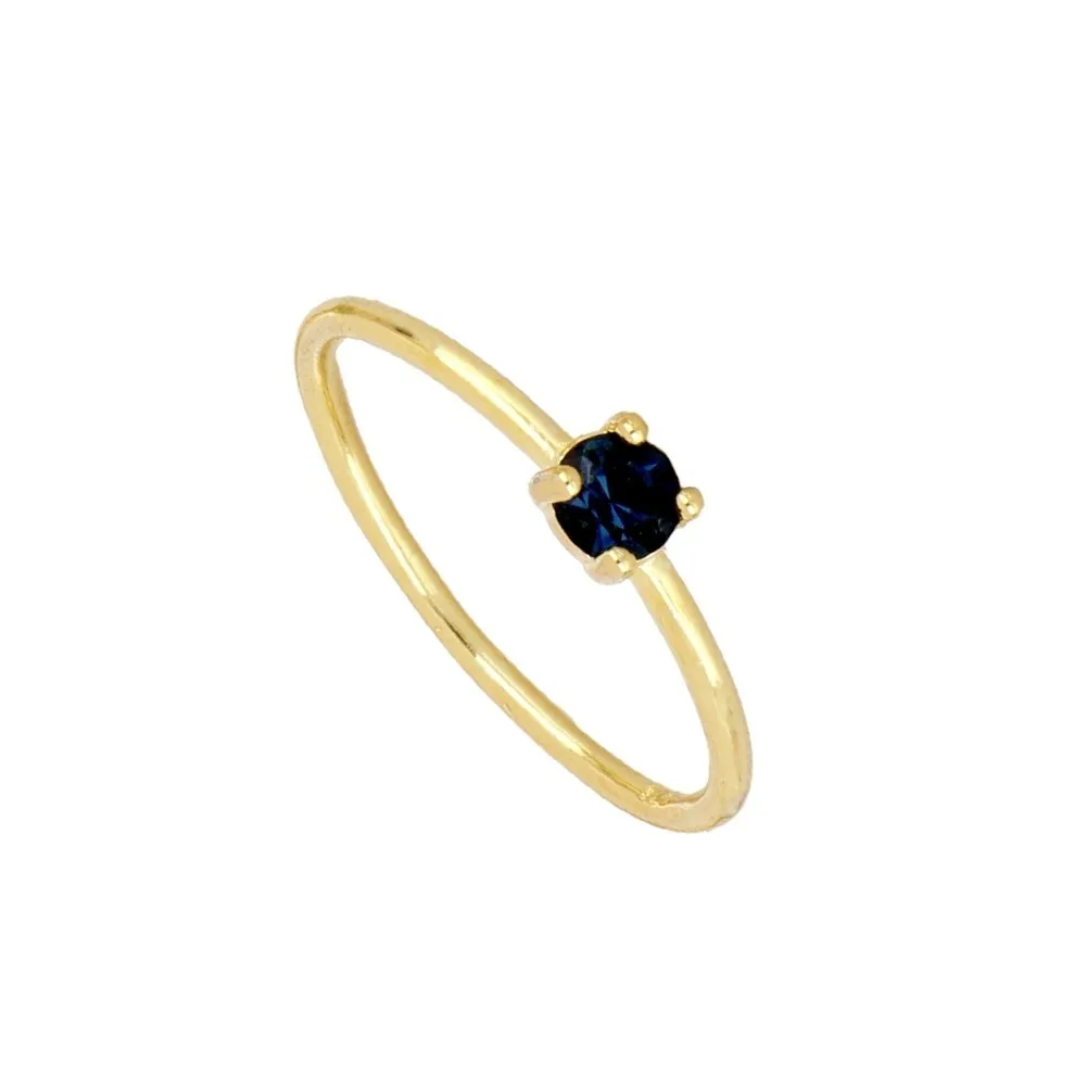 Anillo Dunya Azul Zafiro Oro