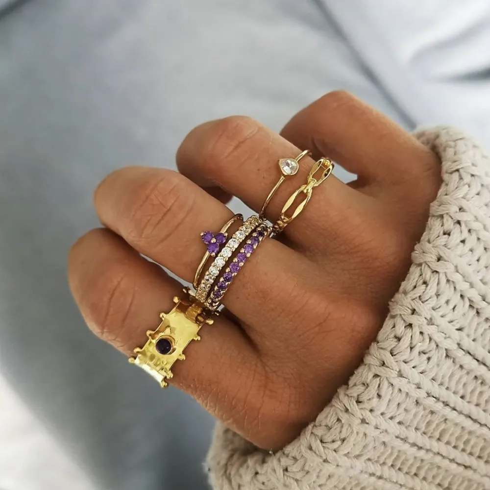 Anillo Eve Lavanda Oro