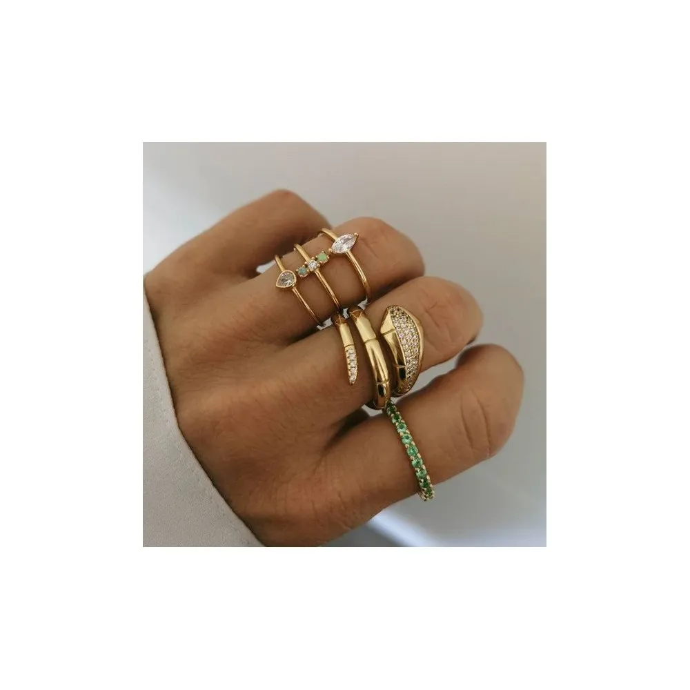 Anillo Eve Verde Oro