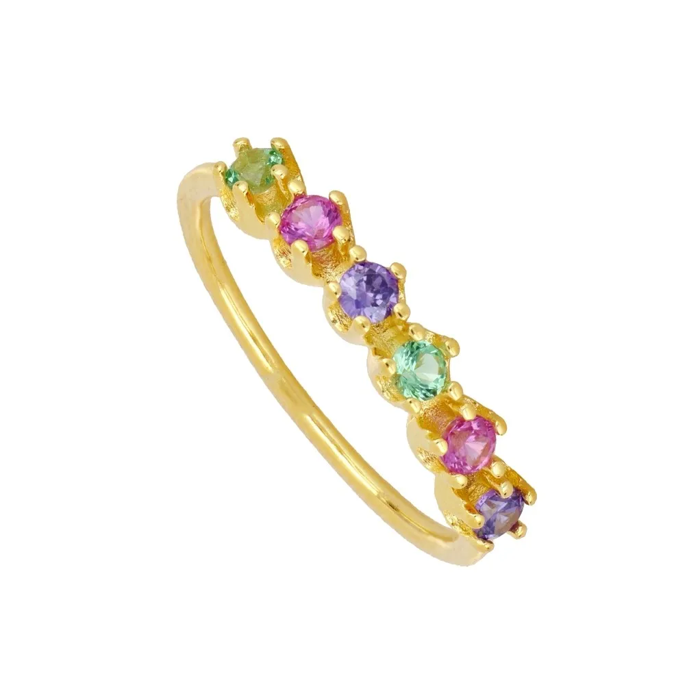Anillo Louvre Multicolor Oro