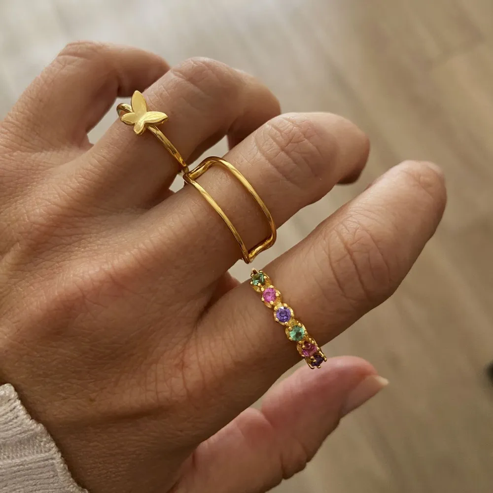 Anillo Louvre Multicolor Oro