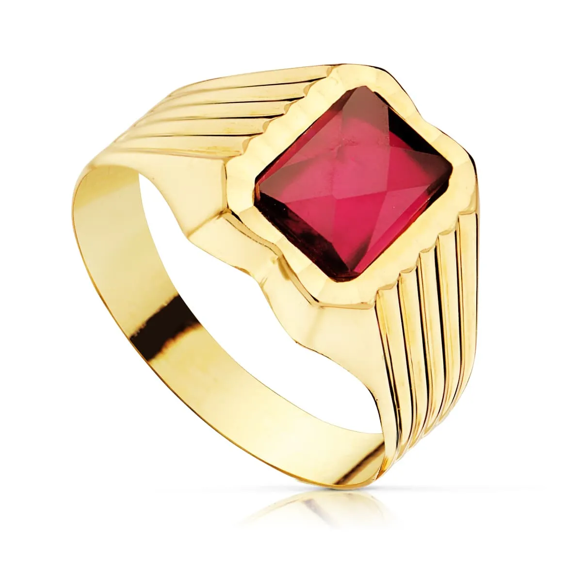 Anillo Oro 9 kt. Rubí Spinel