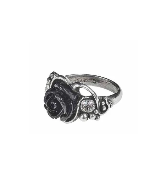 Anillo Rosa negra y cristal Bacchanal rose Alchemy R223