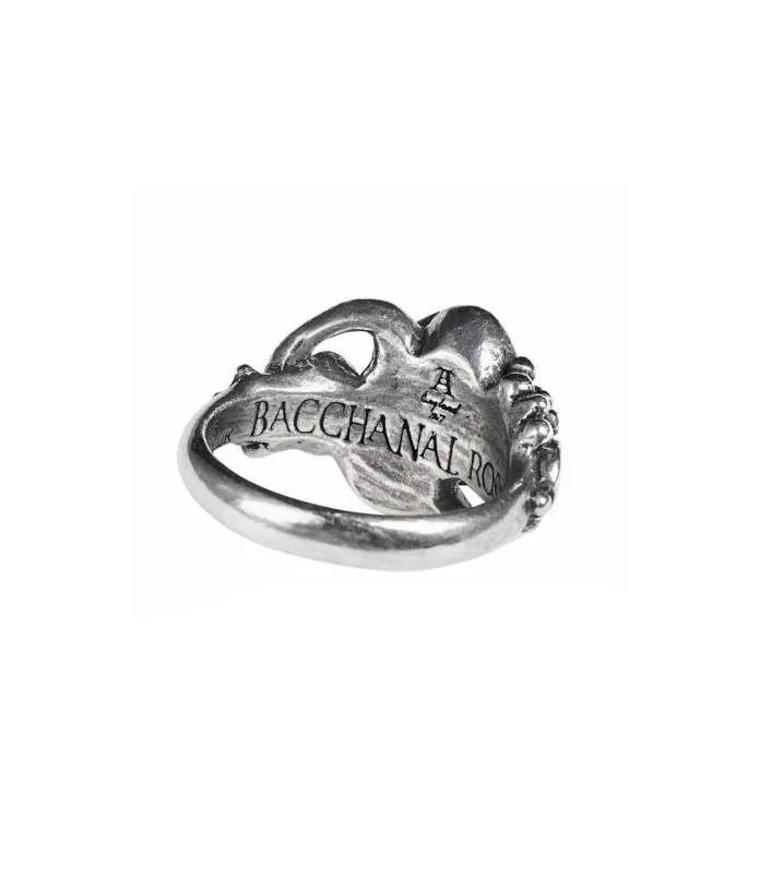 Anillo Rosa negra y cristal Bacchanal rose Alchemy R223