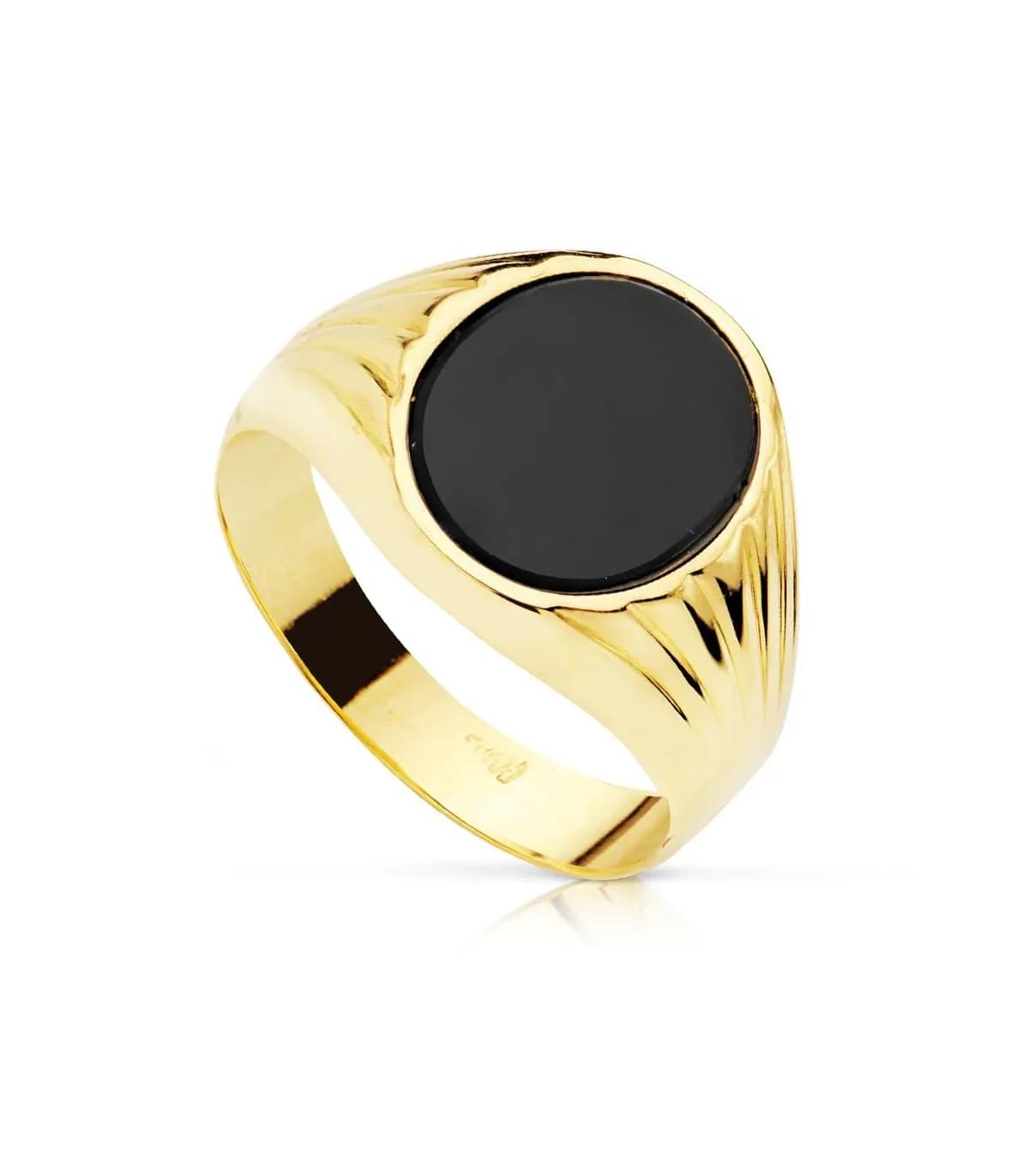 Anillo Sello Piero Oro Amarillo 18K Piedra Oval Ónix