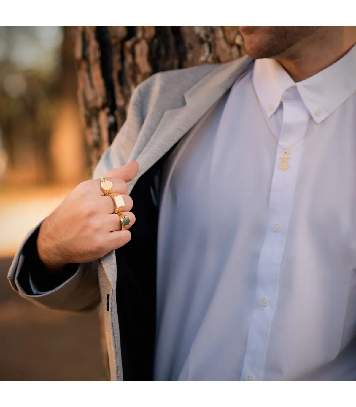 Anillo Sello Piero Oro Amarillo 18K Piedra Oval Ónix
