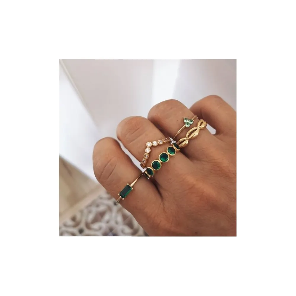 Anillo Shine Verde Oro