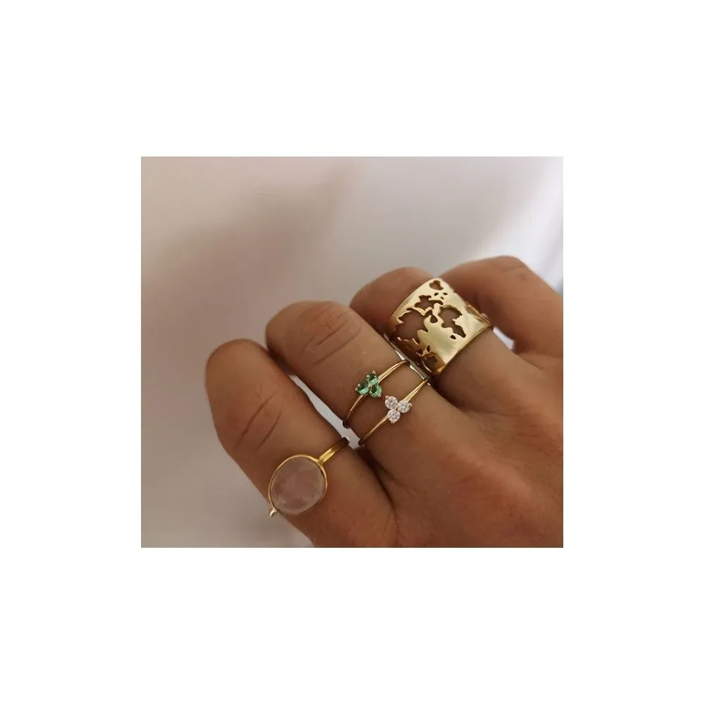 Anillo Shine Verde Oro