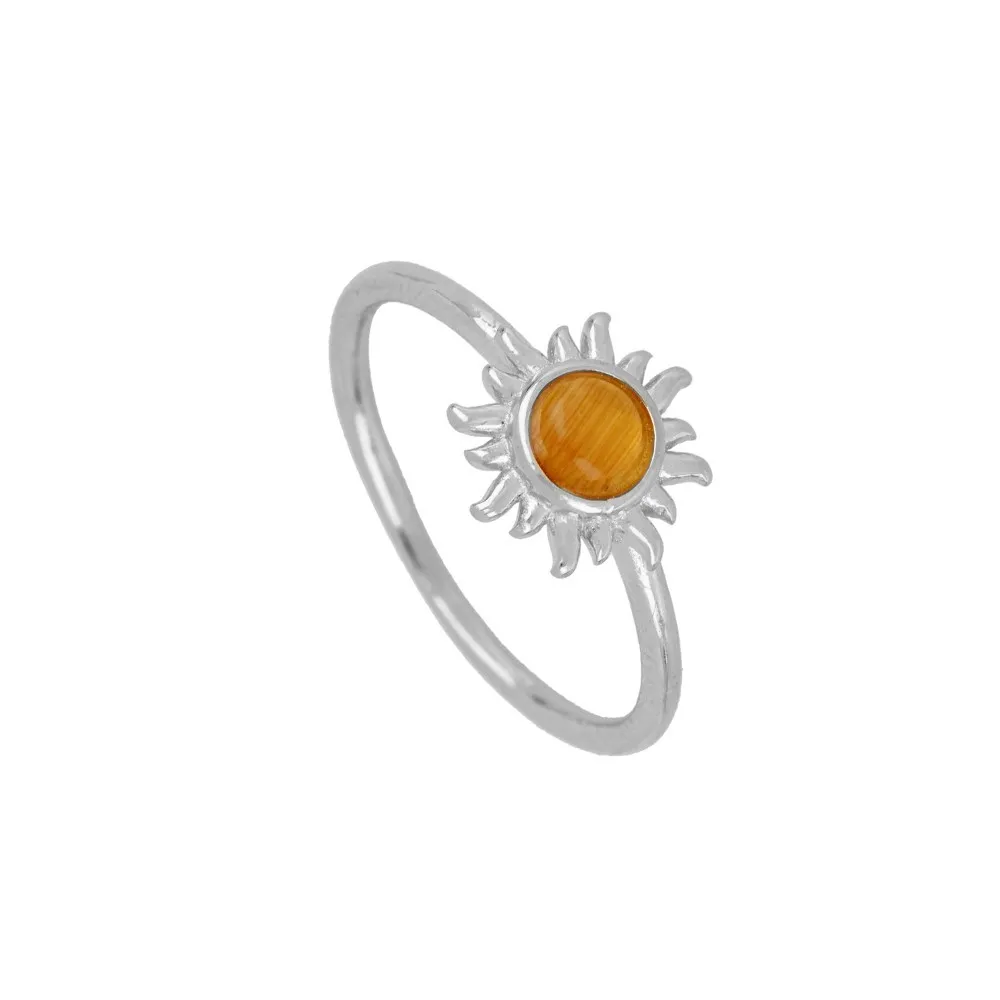 Anillo Sol Inca Ópalo Naranja