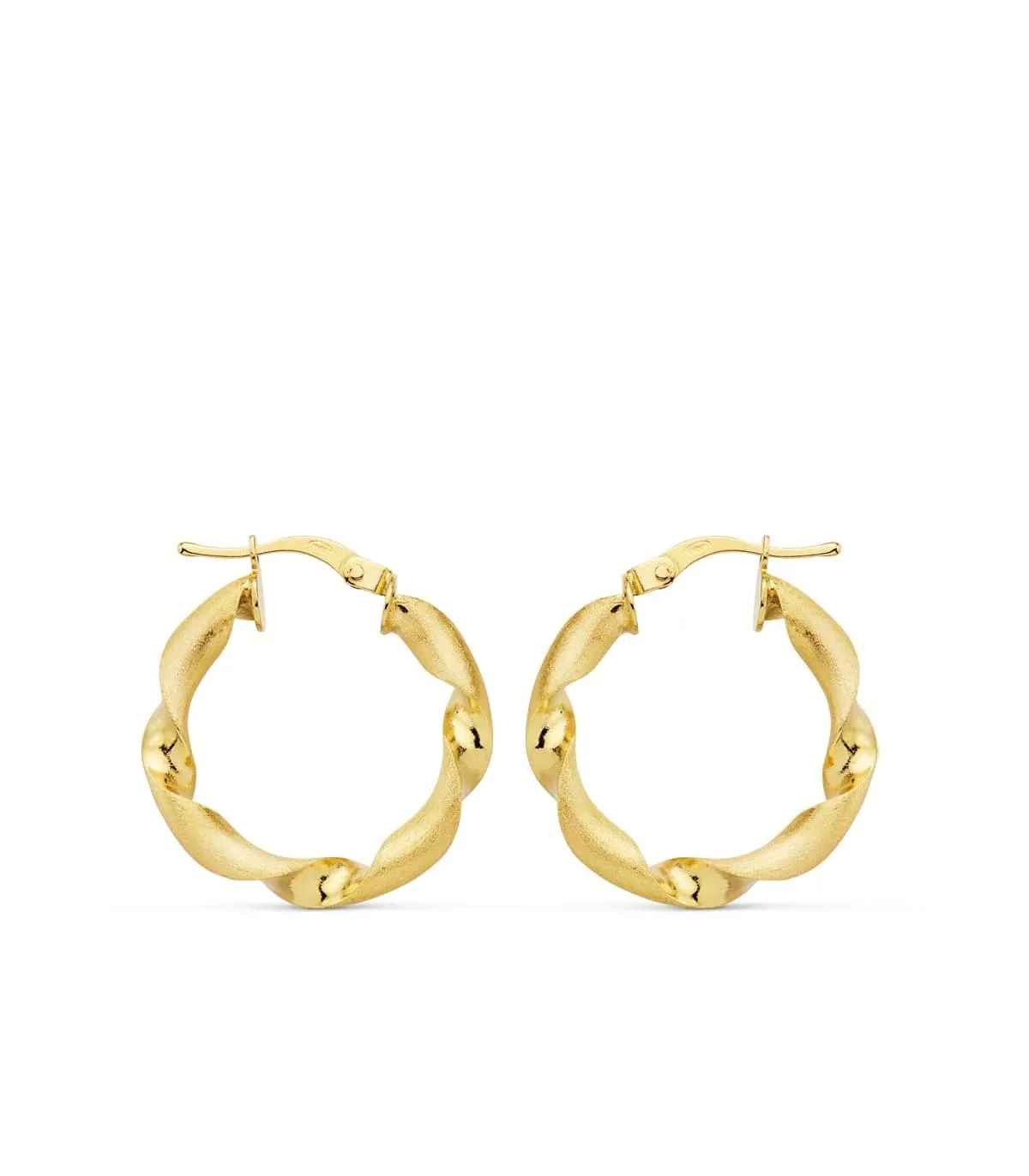 Aros Gallonados Oro Amarillo 18 K 22 MM